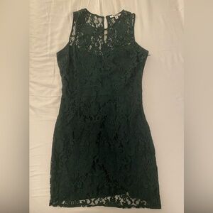 BB Dakota Deep Green Lace Top